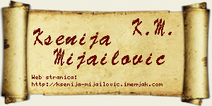 Ksenija Mijailović vizit kartica